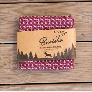 BURLEBO Baby Swaddle Blanket Texas Maroon & Grey NWT